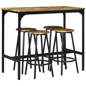 HOMCOM Barový set v industriálním designu 5 ks hnědý