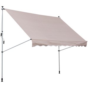OUTSUNNY Výškově nastavitelná přenosná markýza vhodná na balkon 200 x 150 cm krémová