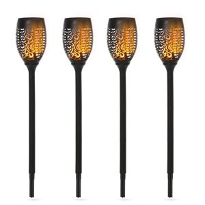 OUTSUNNY Sada 4 zahradních světel TORCH Ø12 x 72cm černá