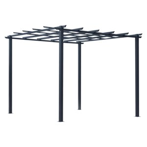 OUTSUNNY Kovová zahradní pergola samostatně stojící 250 x 230 x 250 cm černá