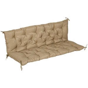 OUTSUNNY Trojmístný polštář na lavici 150 x 98 x 8 cm khaki