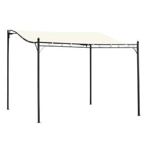 OUTSUNNY Kovová pergola s plátěnou střechou volně stojící 297 x 297 cm krémová