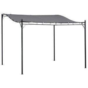 OUTSUNNY Kovová pergola s plátěnou střechou volně stojící 297 x 297 cm šedá