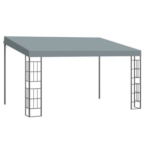 OUTSUNNY Kovová pergola s látkovou stříškou ke stěně 400 x 300 cm šedá