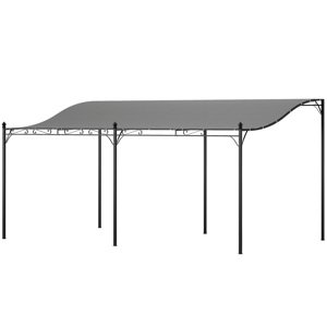 OUTSUNNY Kovová pergola s plátěnou střechou volně stojící 491 x 298 cm šedá