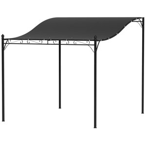 OUTSUNNY Kovová pergola s plátěnou střechou volně stojící 298 x 248 cm tmavě šedá