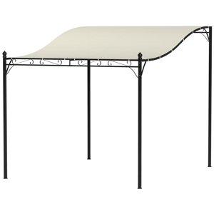 OUTSUNNY Kovová pergola s plátěnou střechou volně stojící 298 x 248 cm krémová