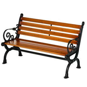 OUTSUNNY Zahradní lavička pro 2 osoby 120 x 64 x 79 cm teakové dřevo