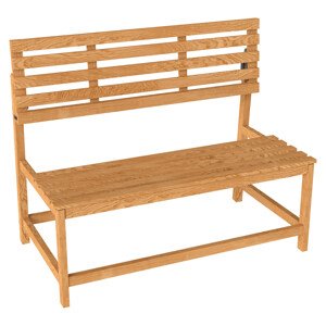 OUTSUNNY Dvojmístná zahradní lavice dřevěná nosnost 240 kg 110 x 61 x 89 cm teakové dřevo