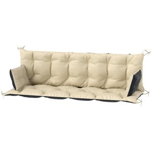 OUTSUNNY Polštář na lavici pro 3 osoby 180 x 110 x 8 cm béžová a černá