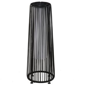 OUTSUNNY Zahradní lampa solární se světelným senzorem 22 x 22 x 61 cm černá