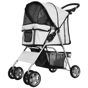 PAWHUT Kočárek pro psy do 10 Kg JOGGER skládací světle šedá