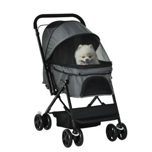 PAWHUT Kočárek pro psy do 10 Kg JOGGER skládací šedá