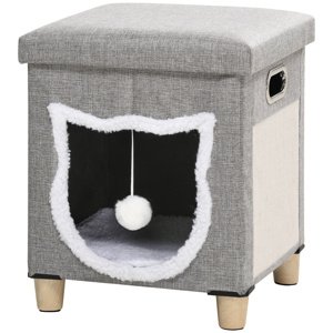 PAWHUT Pelíšek pro kočky TABURET 36 x 36 x 43 cm šedá