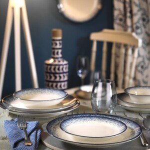 ASIR Porcelánová jídelní souprava (24 ks) bílá a modrá