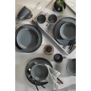 ASIR Porcelánová jídelní souprava POPPY 16 ks šedomodrá