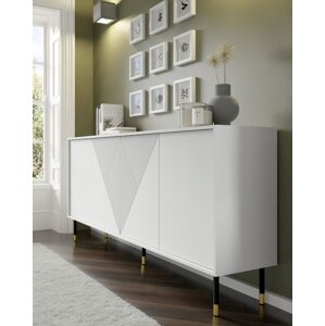 BIM Komoda Woody 4D, 180 cm, bílý mat