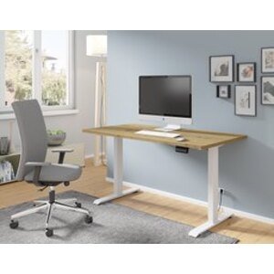 BIM Nastavitelný elektrický stůl BIMOTION 1S 140x70 Barva: Bílý mat/dub artisan
