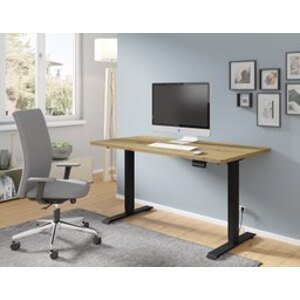 BIM Nastavitelný elektrický stůl BIMOTION 1S 140x70 Barva: Černý mat/dub artisan