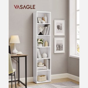 VASAGLE Knihovna vysoká úzká 40 x 179 x 24 cm bílá