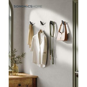 SONGMICS Set 4 nástěnných háčků OVAL moderní černý