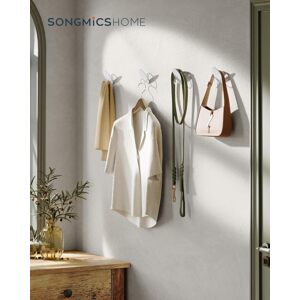 SONGMICS Set 4 nástěnných háčků OVAL moderní bílý