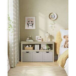 VASAGLE Regál s 3 úložnými boxy 102 x 60 x 30 cm béžový