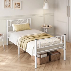SONGMICS Kovový rám postele 190 x 90 cm bílý