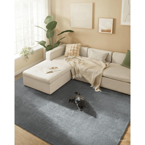 SONGMICS Protiskluzový koberec DARVIN  160 x 230 cm světle šedý