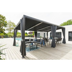 DEOKORK Zahradní hliníkový altán LUXURY 7,2x3 m (grafit)