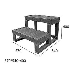 DEOKORK Schůdky k vířivce - dark grey - 2 stupně (šířka 57 cm)