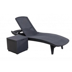 Deokork Zahradní ratanové lehátko WAVE PLUS (antracit)