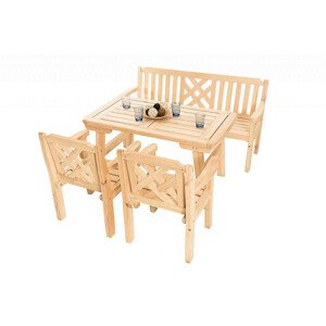 DEOKORK Masivní zahradní sestava z borovice ROMANTIC 1+2+1 (32 mm) - různé délky 150 cm
