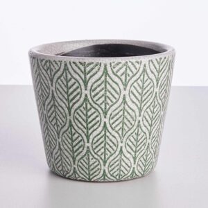EVERGREEN Květináč listy 14 cm - zelená
