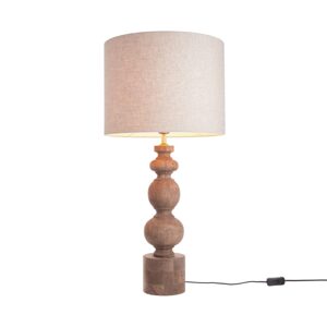 ÉCHECS Stolní lampa 72 cm - černá/přírodní