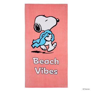 PEANUTS Plážová osuška "Beach vibes" - růžová