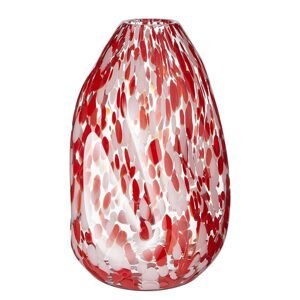 CONFETTI Váza skleněná 29 cm - růžová/červená