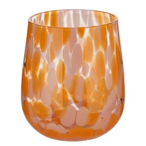 CONFETTI Sklenice 450 ml - růžová/oranžová