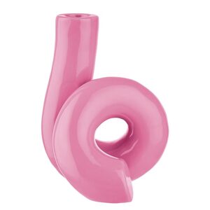 ROTATE Svícen keramický 15 cm - růžová