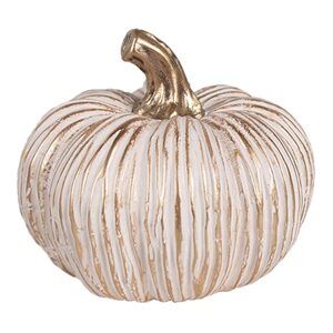 PUMPKIN Dýně keramická 12 cm - bílá/zlatá