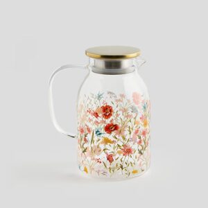 HOME & YOU Džbán skleněný s víkem květiny 1,5 l