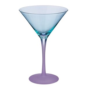 COCKTAIL NIGHT Sklenice na martini - tyrkysová/fialová