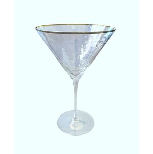 SMERALDA Sklenice na martini se zlatým okrajem 280 ml