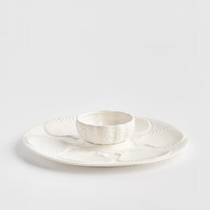 HOME & YOU Talíř na snack mušle 33 cm - bílá