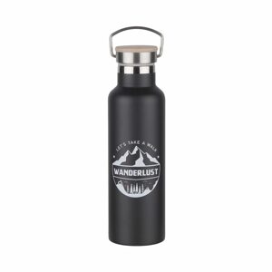 WANDERLUST Termoska s rukojetí 650 ml - černá