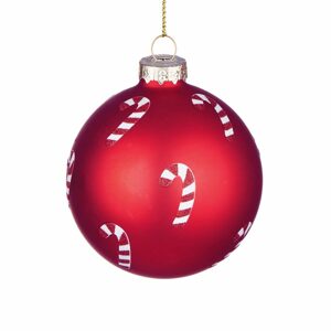 HANG ON Skleněná ozdoba Candy Cane 8 cm - červená