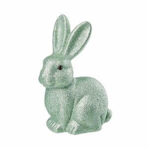 EASTER Velikonoční zajíček třpytivý 22 cm - mátová